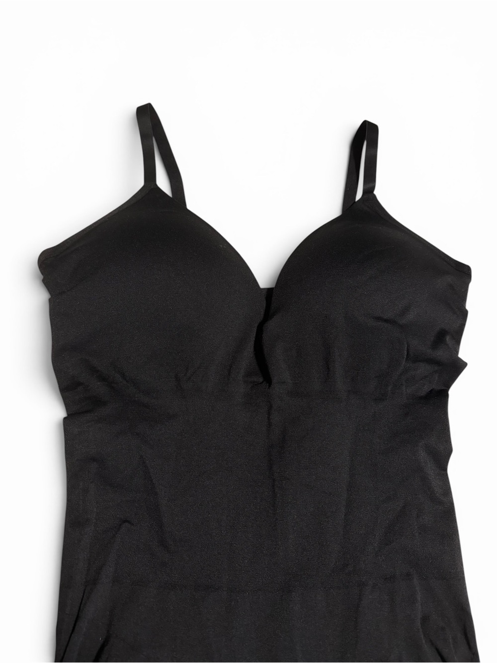 Primark Women’s Black Seamless Shapewear Bodysuit Shorts Built-In Cups | Size XL - Picture 3 of 4